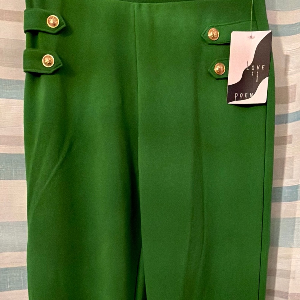 Love Poem Women's Green Straight Leg Pants